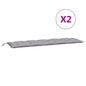 vidaXL Coussins de banc de jardin 2 pcs gris 180x50x7 cm tissu Oxford