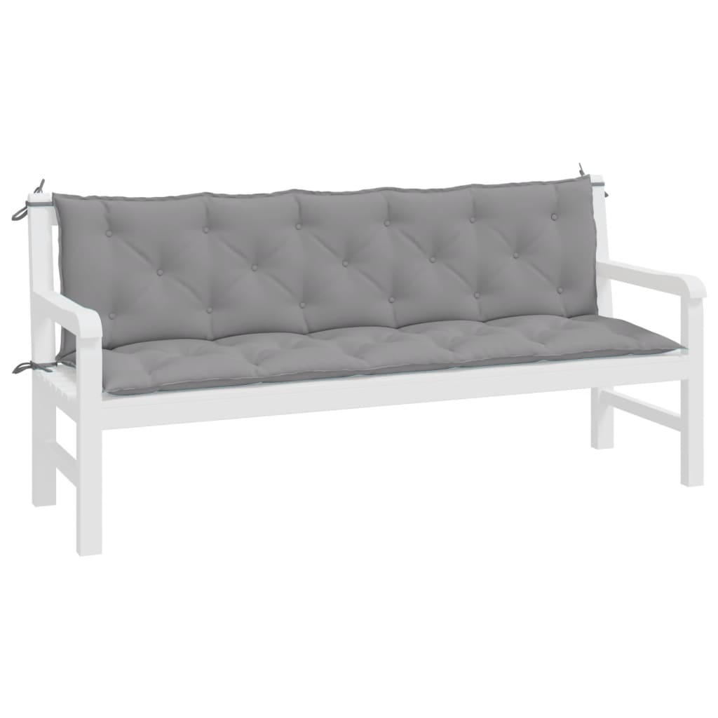 vidaXL Coussins de banc de jardin 2 pcs gris 180x50x7 cm tissu Oxford