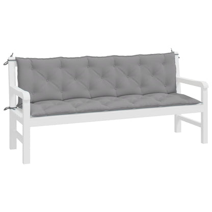 vidaXL Coussins de banc de jardin 2 pcs gris 180x50x7 cm tissu Oxford