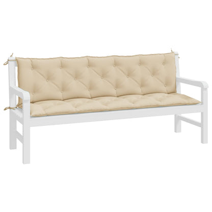 vidaXL Coussins de banc de jardin 2 pcs beige 180x50x7 cm tissu Oxford