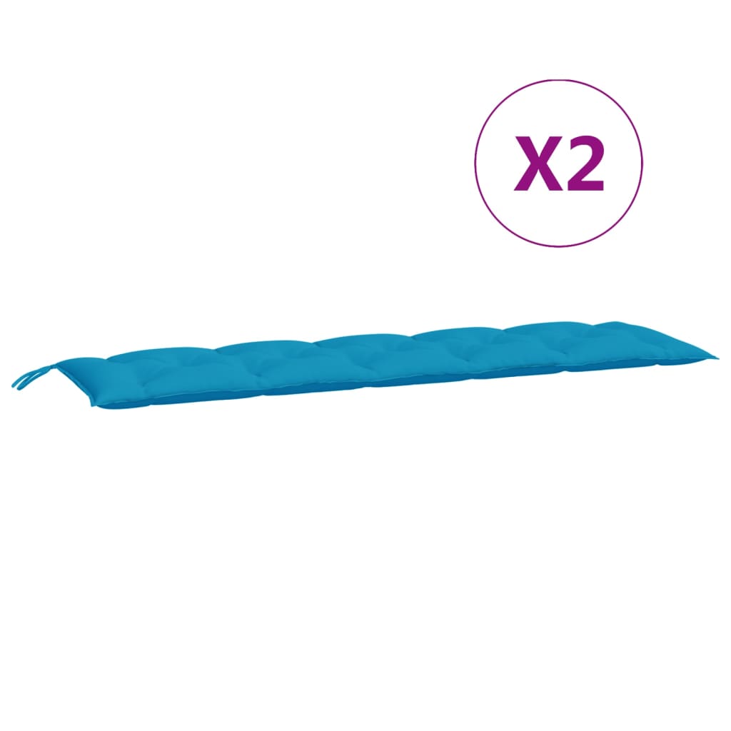vidaXL Coussins de banc de jardin 2 pcs bleu clair tissu Oxford