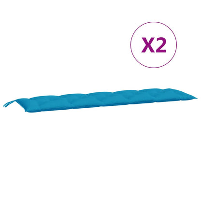vidaXL Coussins de banc de jardin 2 pcs bleu clair tissu Oxford