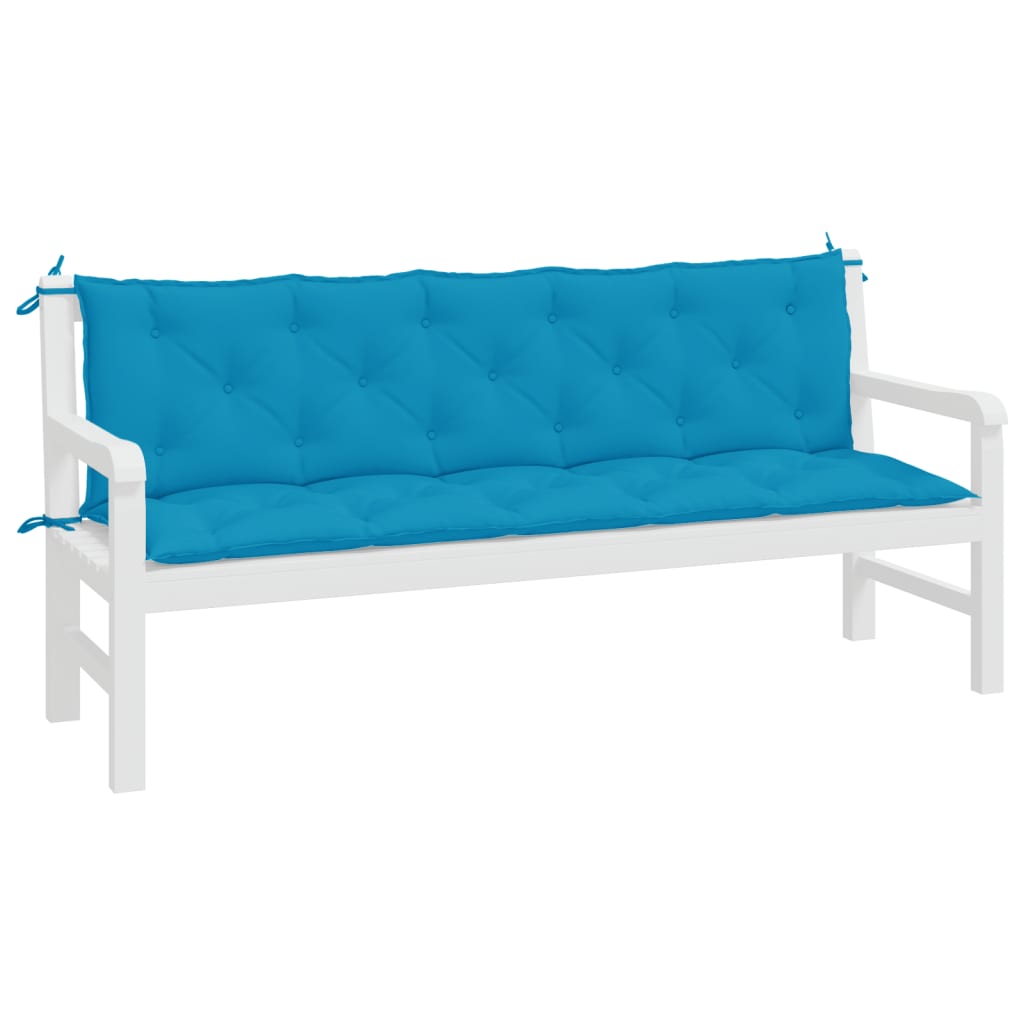vidaXL Coussins de banc de jardin 2 pcs bleu clair tissu Oxford