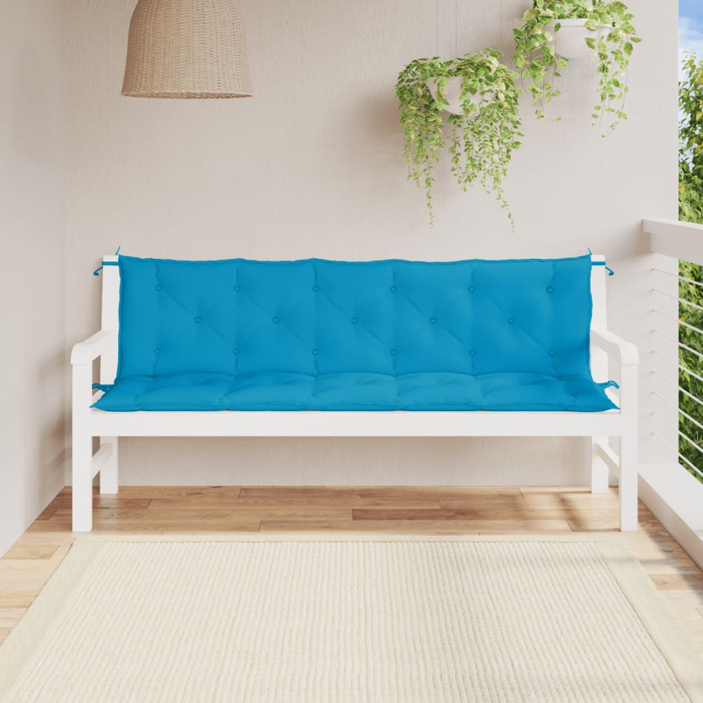 vidaXL Coussins de banc de jardin 2 pcs bleu clair tissu Oxford