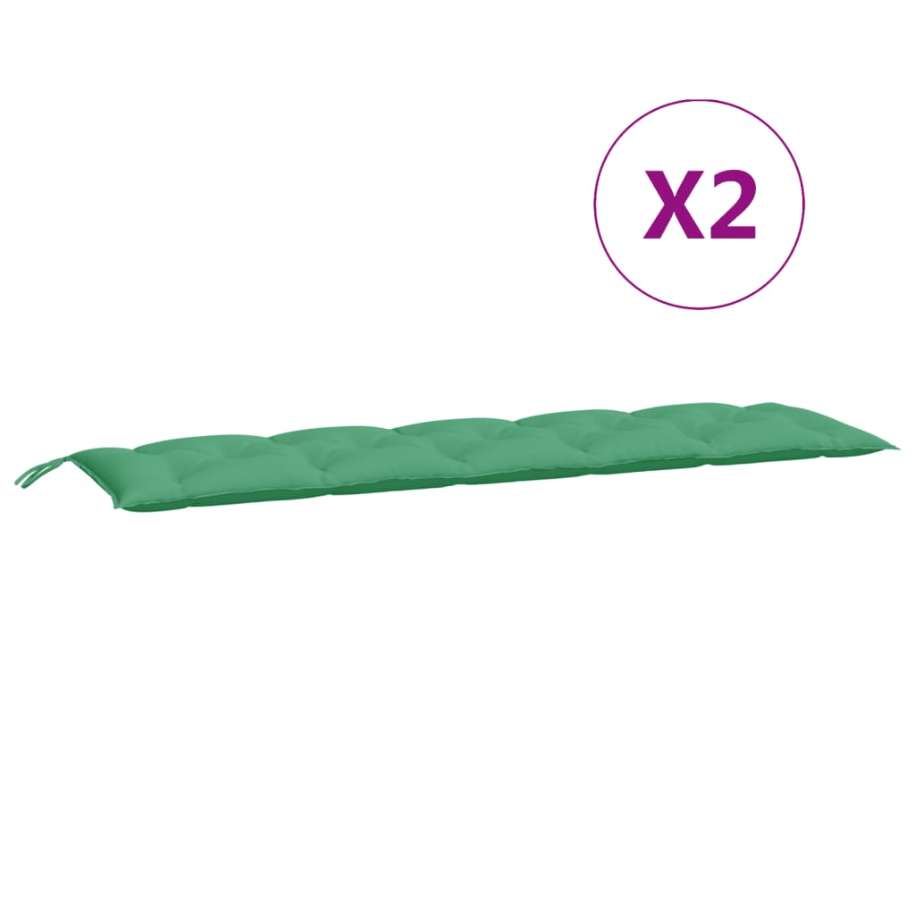 vidaXL Coussins de banc de jardin 2 pcs vert 180x50x7 cm tissu Oxford
