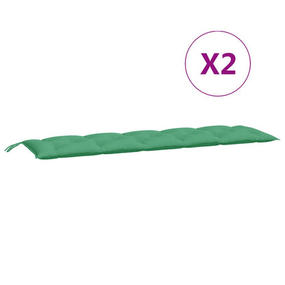 vidaXL Coussins de banc de jardin 2 pcs vert 180x50x7 cm tissu Oxford