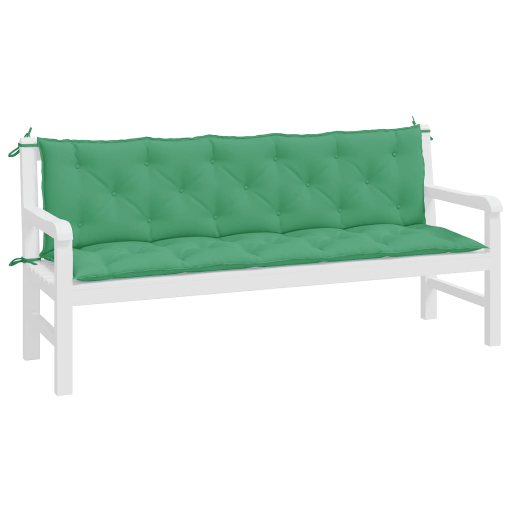 vidaXL Coussins de banc de jardin 2 pcs vert 180x50x7 cm tissu Oxford