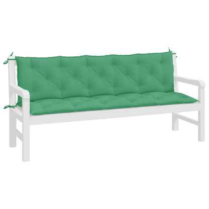vidaXL Coussins de banc de jardin 2 pcs vert 180x50x7 cm tissu Oxford