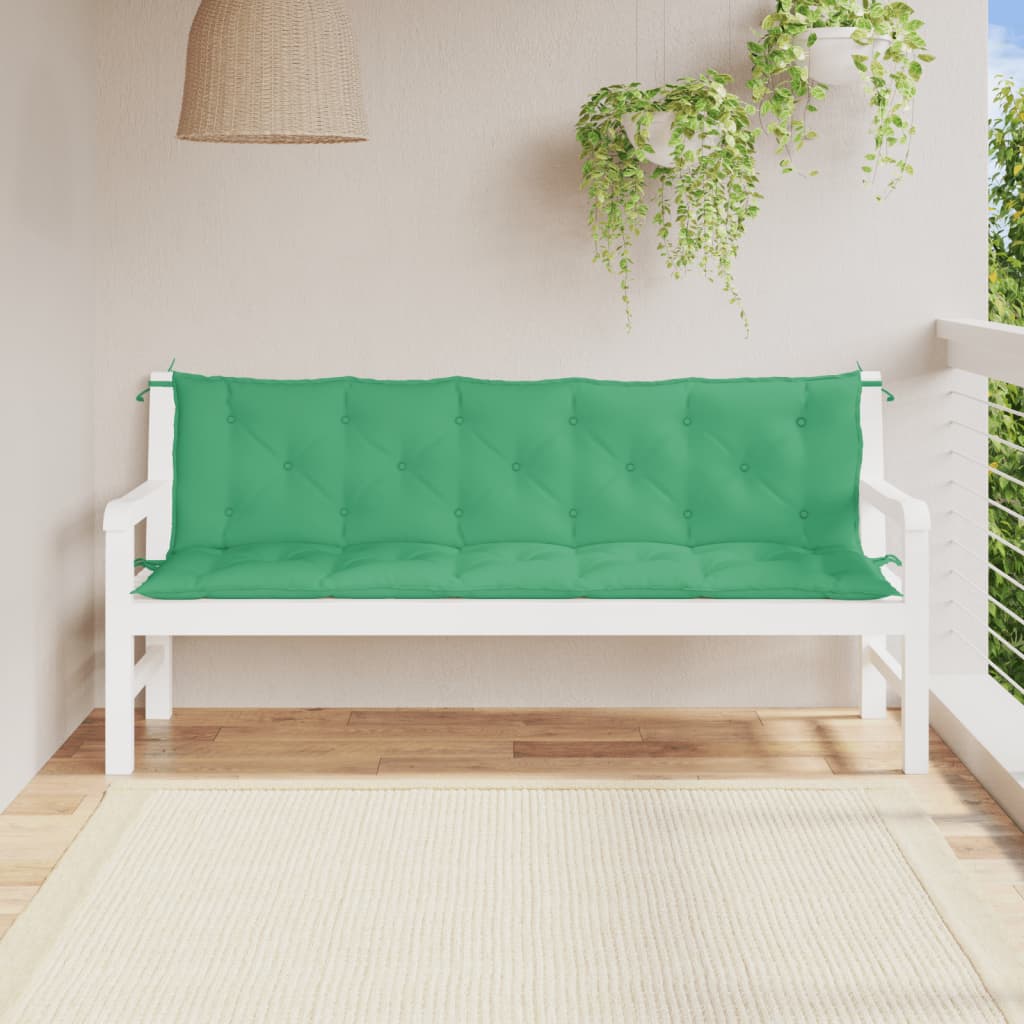 vidaXL Coussins de banc de jardin 2 pcs vert 180x50x7 cm tissu Oxford