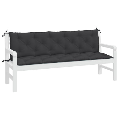 vidaXL Coussins de banc de jardin 2 pcs noir 180x50x7 cm tissu Oxford