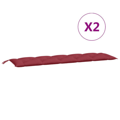 vidaXL Coussins de banc de jardin 2 pcs rouge bordeaux tissu Oxford