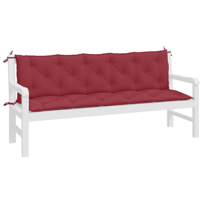 vidaXL Coussins de banc de jardin 2 pcs rouge bordeaux tissu Oxford