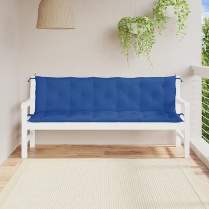 vidaXL Coussins de banc de jardin 2 pcs bleu 180x50x7 cm tissu Oxford