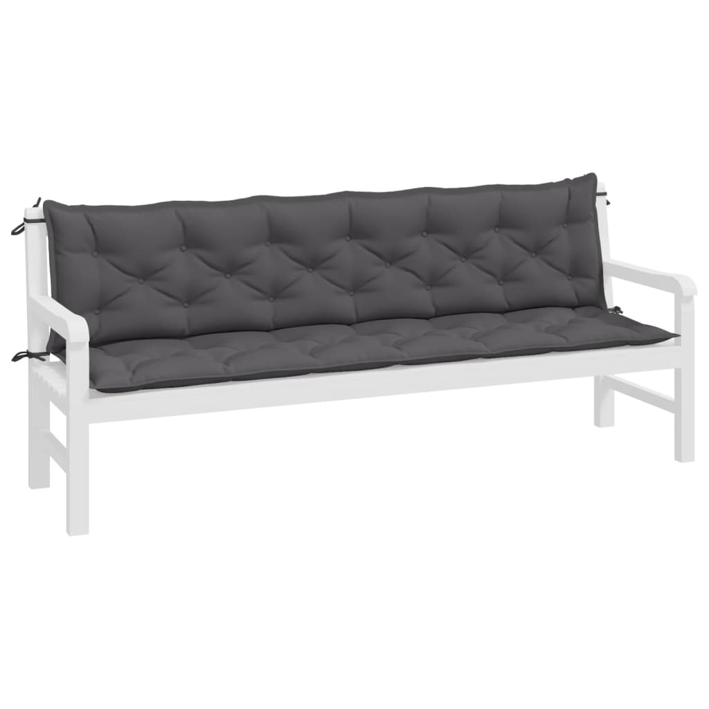 vidaXL Coussins de banc de jardin 2 pcs anthracite tissu Oxford