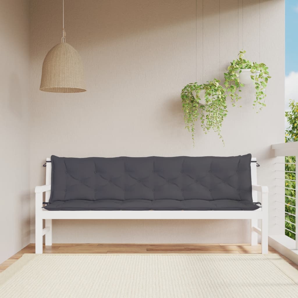 vidaXL Coussins de banc de jardin 2 pcs anthracite tissu Oxford