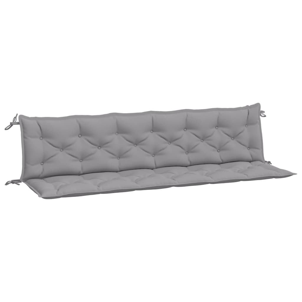 vidaXL Coussins de banc de jardin 2 pcs gris 200x50x7 cm tissu Oxford