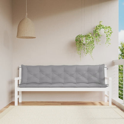 vidaXL Coussins de banc de jardin 2 pcs gris 200x50x7 cm tissu Oxford