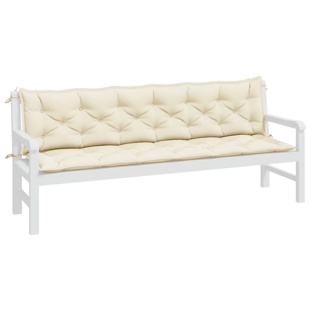 vidaXL Coussins de banc de jardin 2 pcs blanc crème tissu Oxford