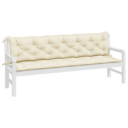 vidaXL Coussins de banc de jardin 2 pcs blanc crème tissu Oxford