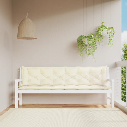 vidaXL Coussins de banc de jardin 2 pcs blanc crème tissu Oxford