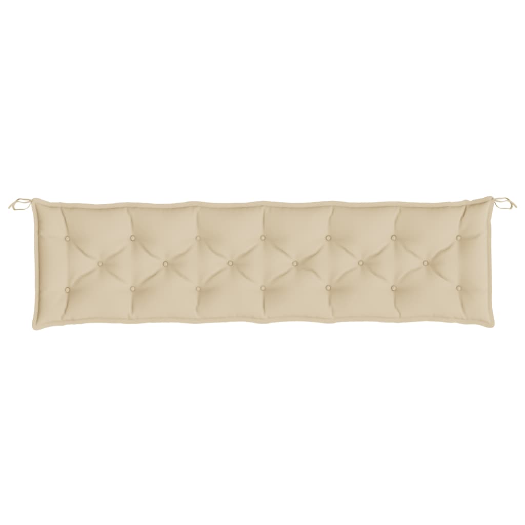 vidaXL Coussins de banc de jardin 2 pcs beige 200x50x7 cm tissu Oxford