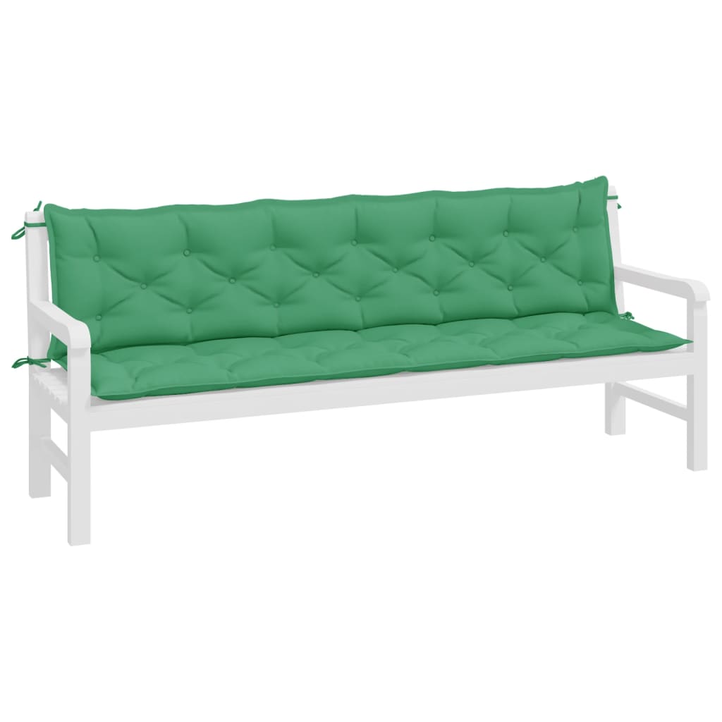 vidaXL Coussins de banc de jardin 2 pcs vert 200x50x7 cm tissu Oxford