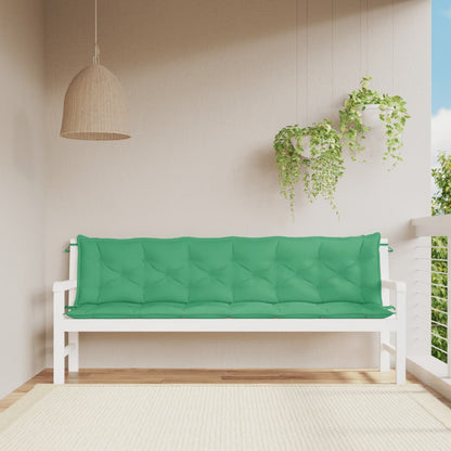 vidaXL Coussins de banc de jardin 2 pcs vert 200x50x7 cm tissu Oxford