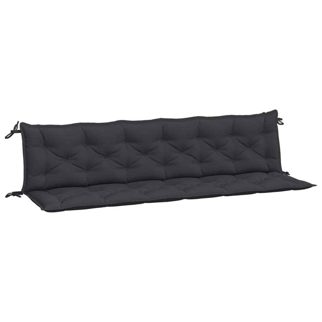 vidaXL Coussins de banc de jardin 2 pcs noir 200x50x7 cm tissu Oxford