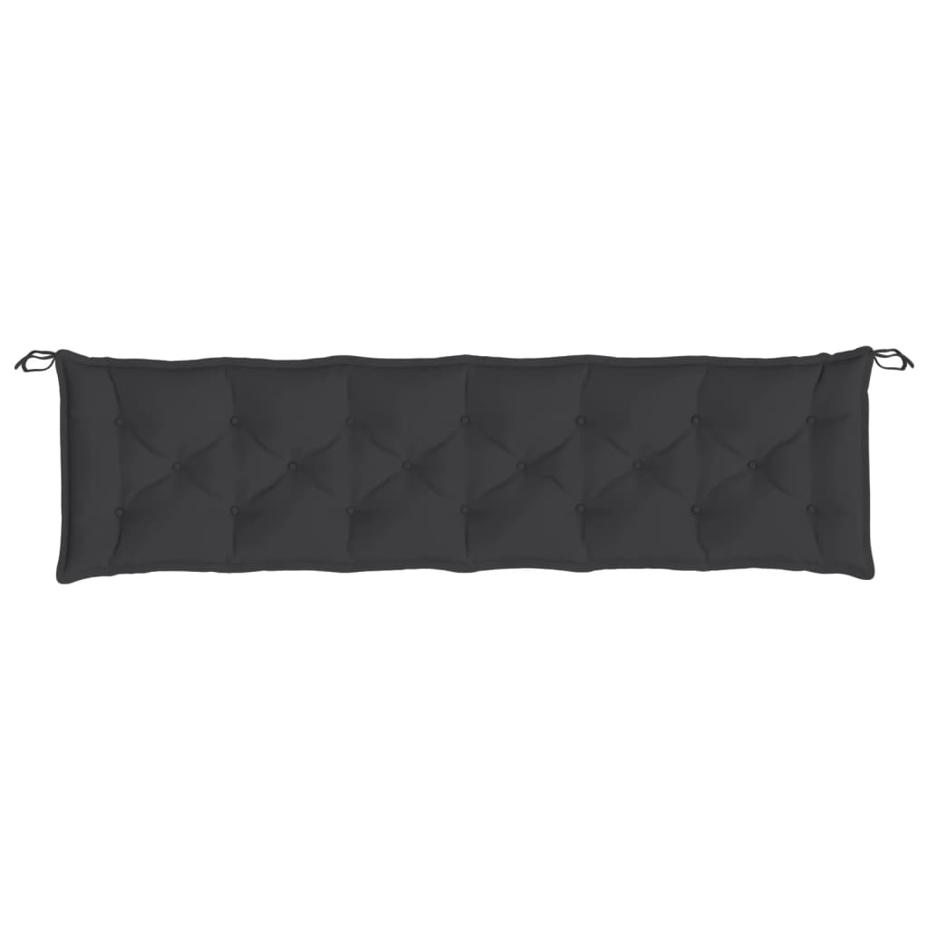vidaXL Coussins de banc de jardin 2 pcs noir 200x50x7 cm tissu Oxford