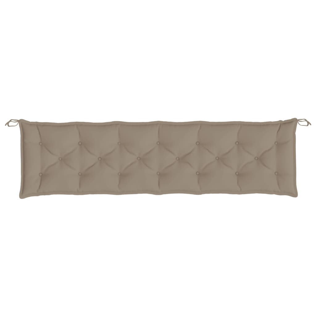 vidaXL Coussins de banc de jardin 2 pcs taupe 200x50x7 cm tissu Oxford