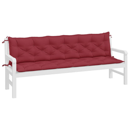 vidaXL Coussins de banc de jardin 2 pcs rouge bordeaux tissu Oxford