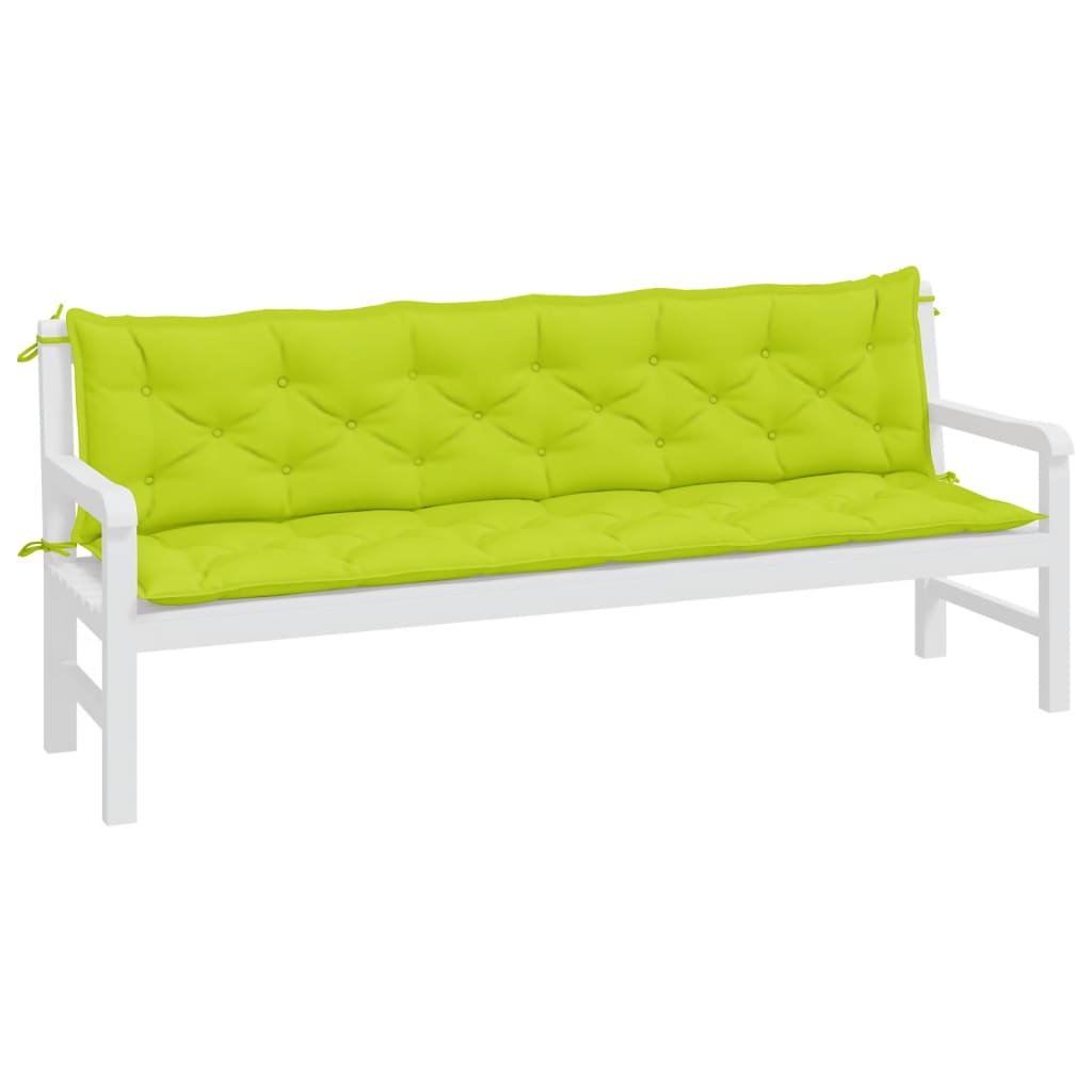 vidaXL Coussins de banc de jardin 2 pcs vert vif tissu Oxford