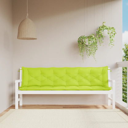 vidaXL Coussins de banc de jardin 2 pcs vert vif tissu Oxford