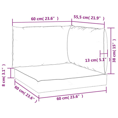 vidaXL Coussins de palette 3 pcs blanc crème tissu oxford