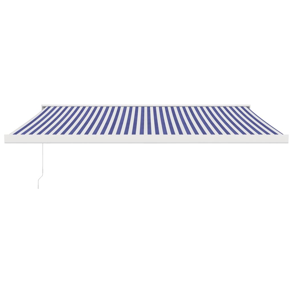 vidaXL Auvent rétractable bleu et blanc 4x3 m tissu et aluminium