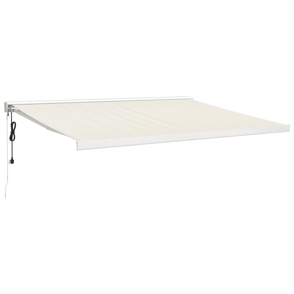 vidaXL Auvent rétractable crème 4x3 m tissu et aluminium