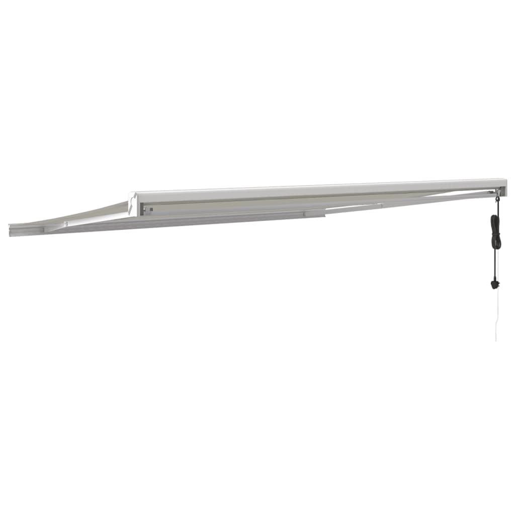 vidaXL Auvent rétractable crème 4x3 m tissu et aluminium