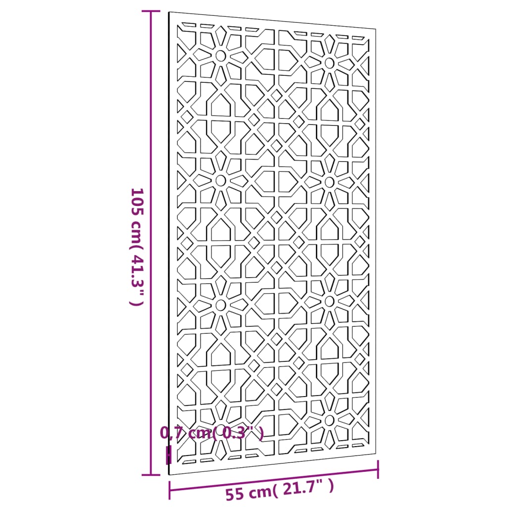 vidaXL Décoration murale jardin 105x55cm acier corten design mauresque