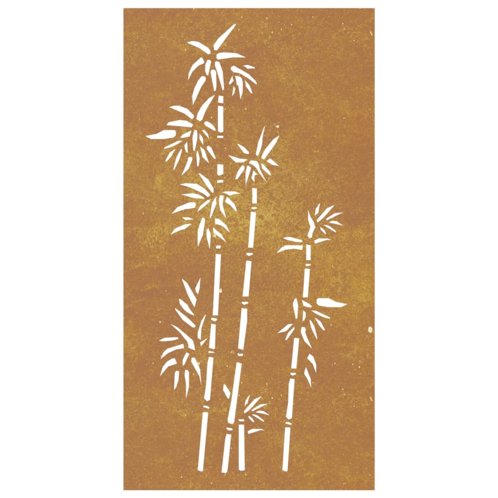 vidaXL Décoration murale jardin 105x55 cm acier corten design bambou