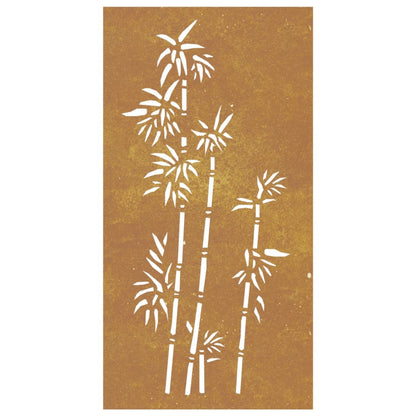 vidaXL Décoration murale jardin 105x55 cm acier corten design bambou
