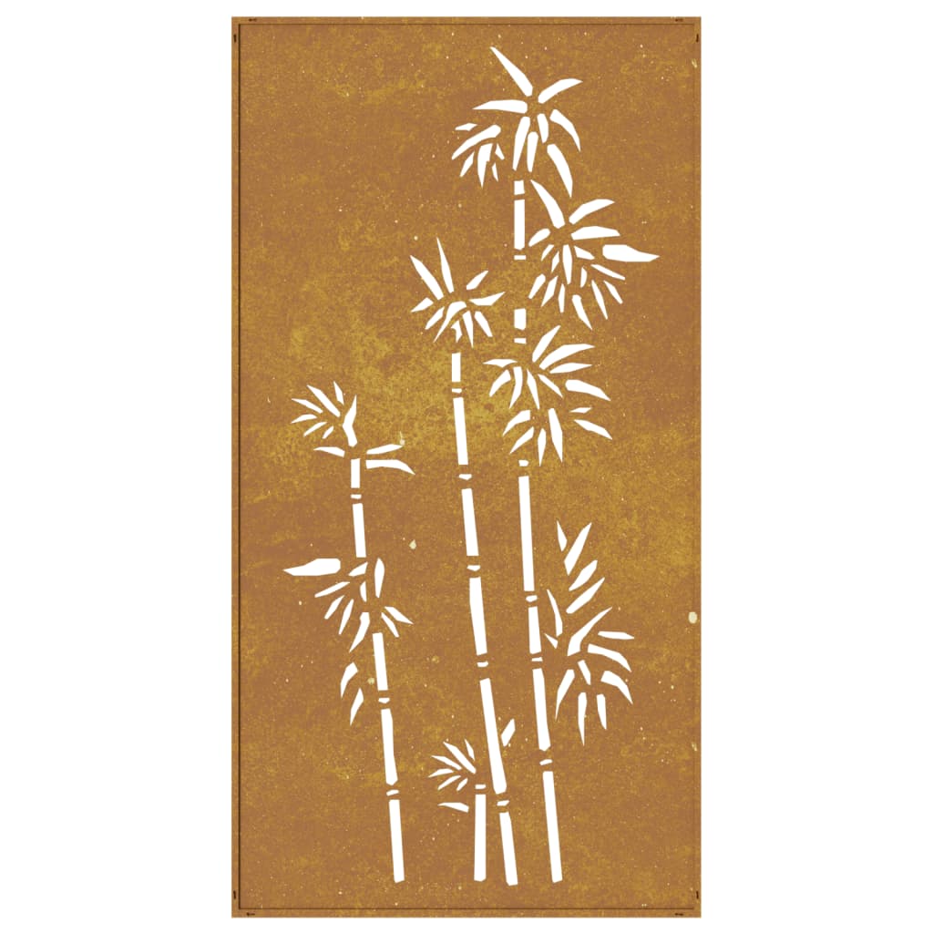 vidaXL Décoration murale jardin 105x55 cm acier corten design bambou