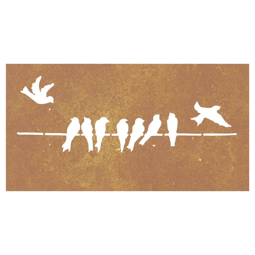 vidaXL Décoration murale jardin 105x55 cm acier corten design d'oiseau