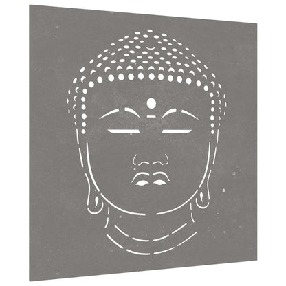 vidaXL Décoration murale jardin 55x55 cm motif de tête de bouddha