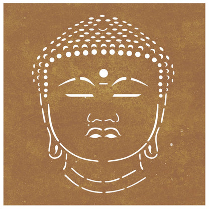 vidaXL Décoration murale jardin 55x55 cm motif de tête de bouddha