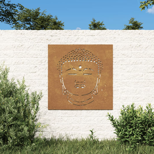 vidaXL Décoration murale jardin 55x55 cm motif de tête de bouddha