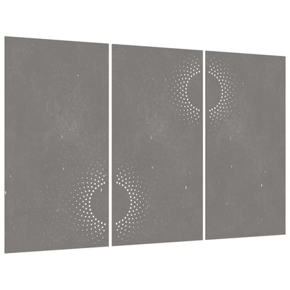 vidaXL Décorations murales jardin 3 pcs 105x55 cm design du soleil