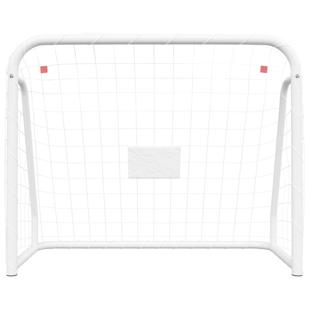 vidaXL But de football et filet blanc 125x96x60 cm acier et polyester