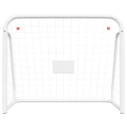 vidaXL But de football et filet blanc 125x96x60 cm acier et polyester