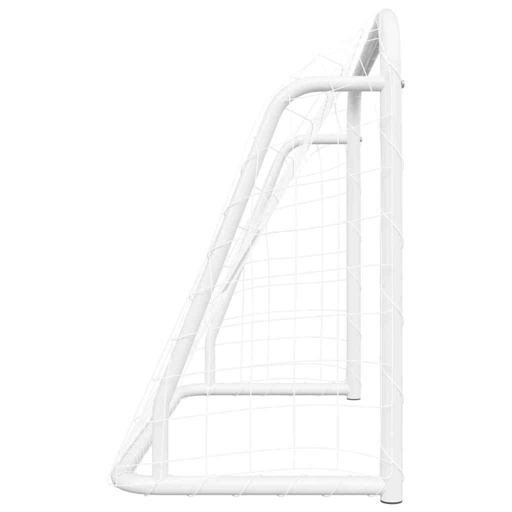 vidaXL But de football et filet blanc 125x96x60 cm acier et polyester