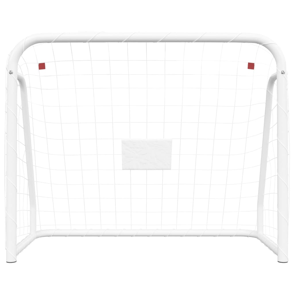 vidaXL But de football et filet blanc 214x75x152 cm acier et polyester